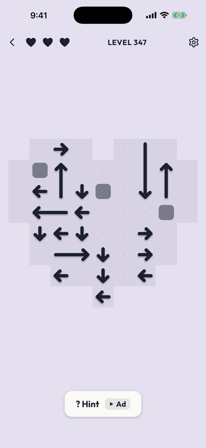 A heart-shaped board of arrows