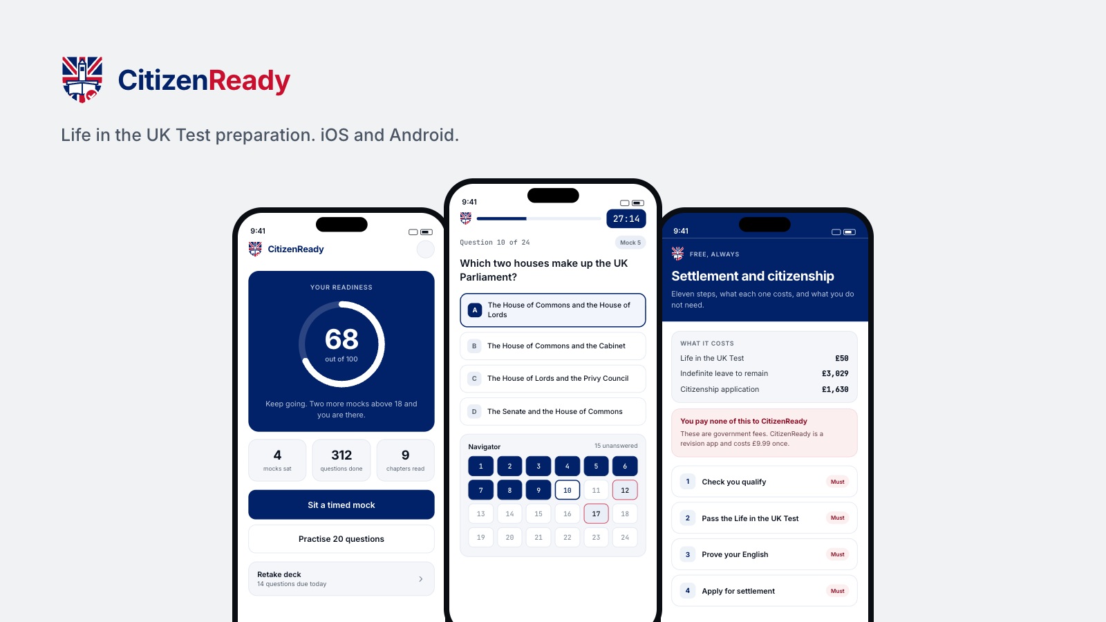 CitizenReady — study app on iOS and Android